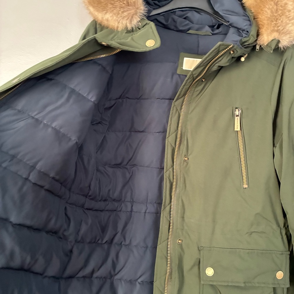 MICHAEL Michael Kors Down Filled Hooded Anorak Coat Parka Olive‎ Green Size S - Picture 5 of 16